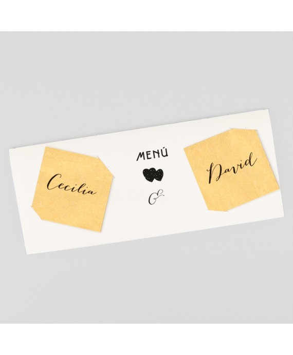 Menu para boda kraft con foto