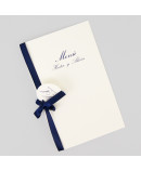 Menu para boda tarjeton azul