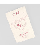 Menu para boda kraft corazones portada