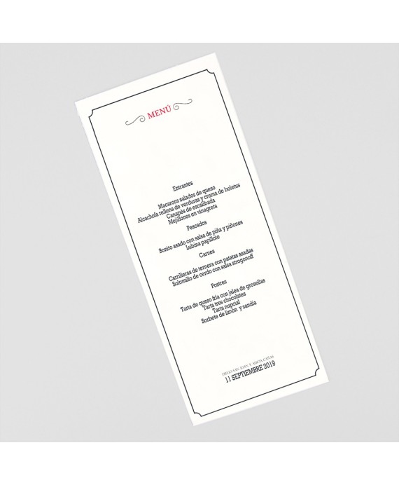 Menu para boda Paris avion portada tarjetas embarque