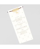 Menu para boda elegante lazo marfil