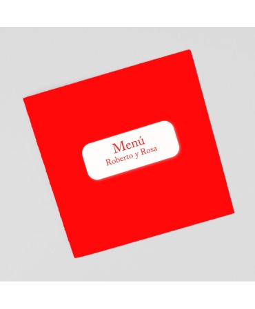 Menu para boda roja corazon