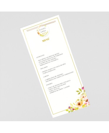 Menu para boda decoracion floral