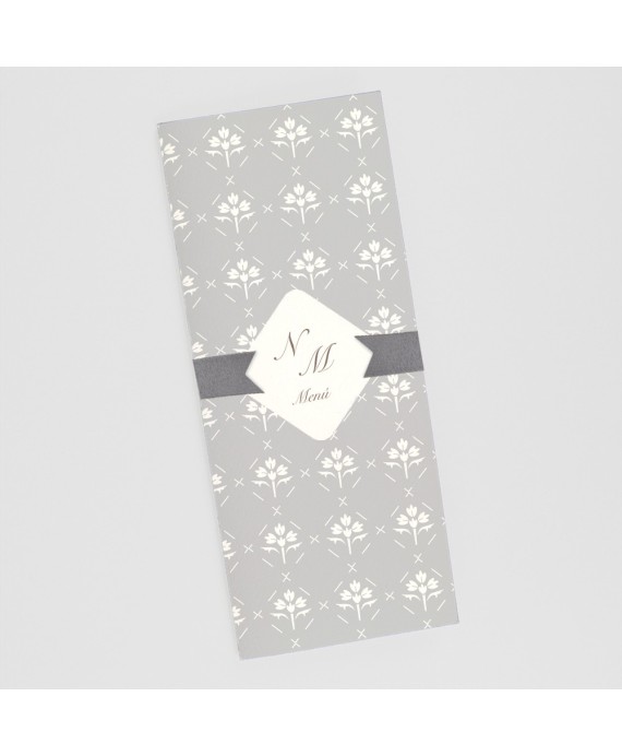 Menu para boda lazo blanco