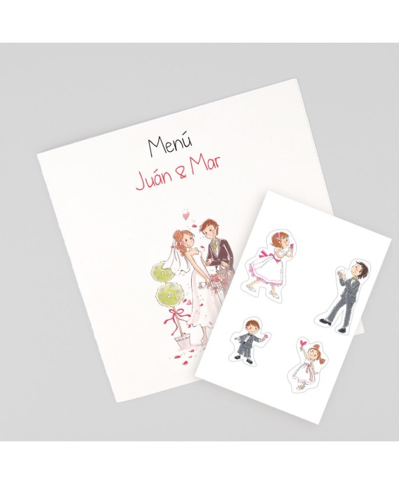 Menu para boda novios Just Married