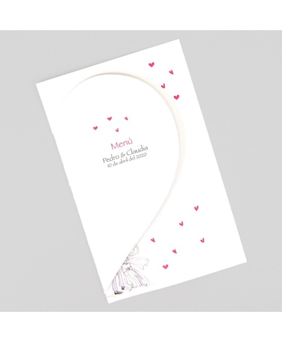 Menu para boda novia agarra novio