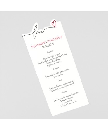 Menu para boda love foto