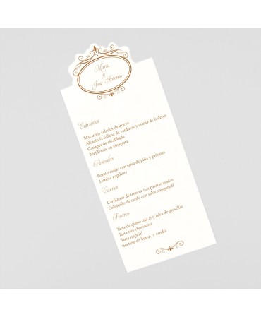 Menu para boda elegante cuadricula