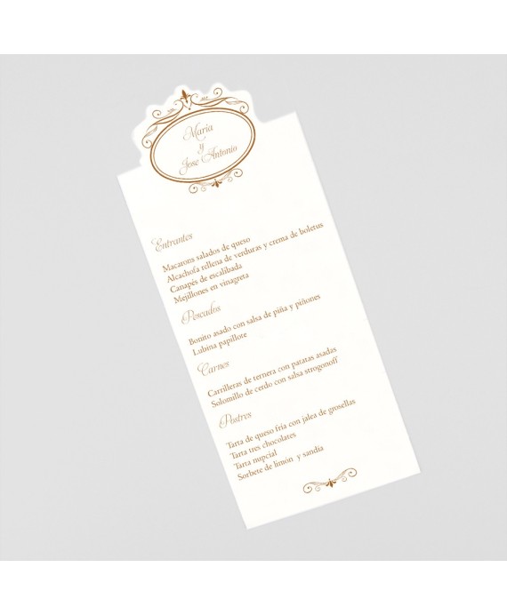 Menu para boda elegante cuadricula