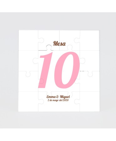 Numero para la mesapuzzle corazon rojo