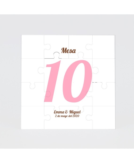 Numero para la mesapuzzle corazon rojo