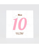 Numero para la mesapuzzle corazon rojo