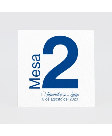 Numero para la mesaazul marino