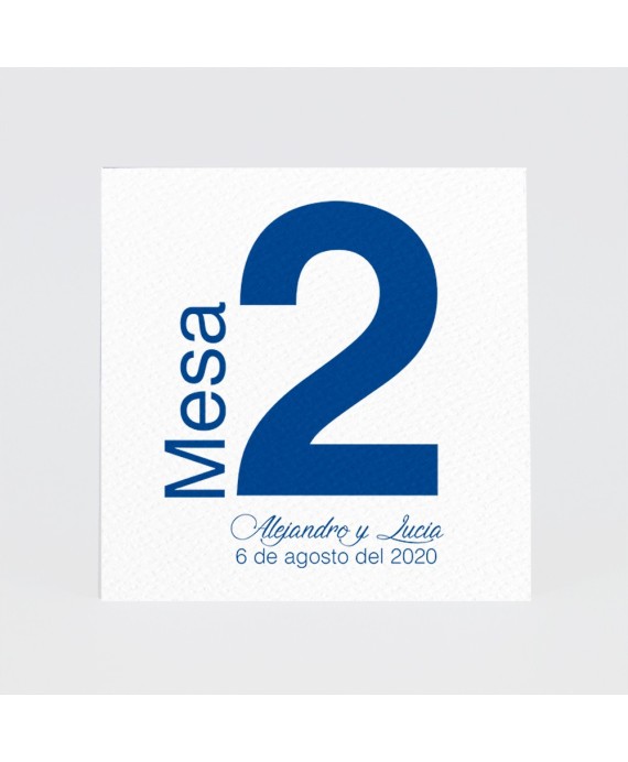 Numero para la mesaazul marino