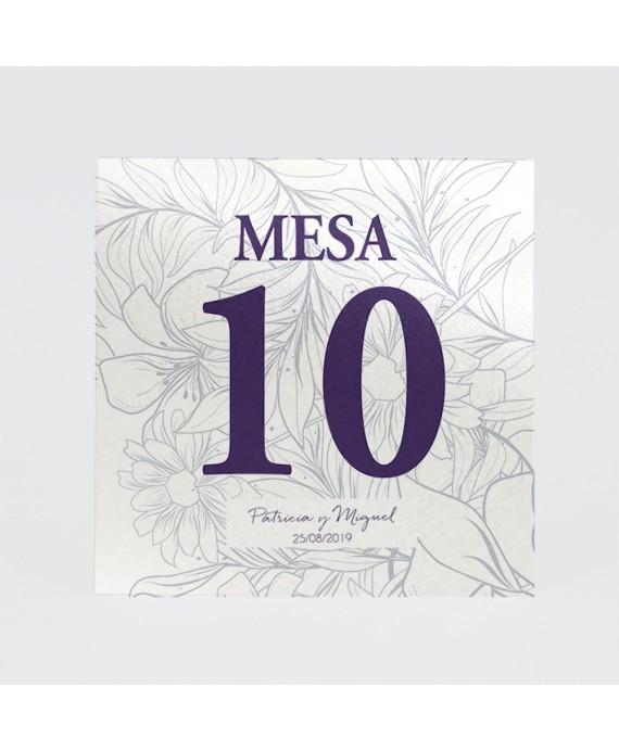 Numero para la mesacalendulas azules