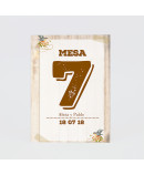 Numero para la mesatablas de madera