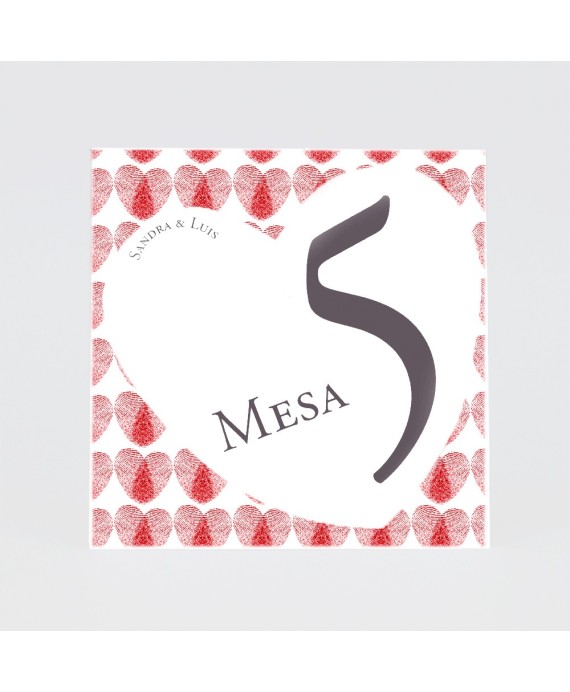 Numero para la mesahuellas dactilares