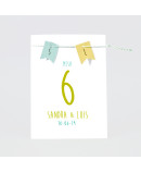 Numero para la mesapajaritos de colores