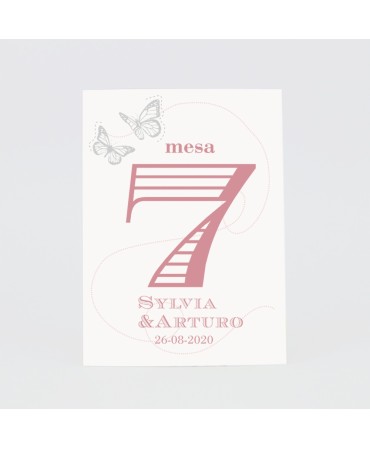 Numero para la mesamariposas