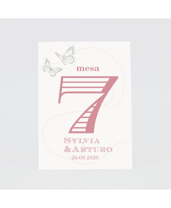 Numero para la mesamariposas