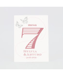 Numero para la mesamariposas