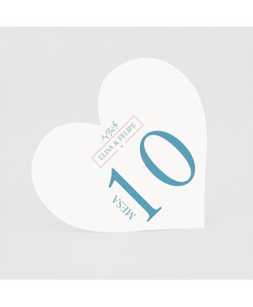 Numero para la mesadecorada lazo granate