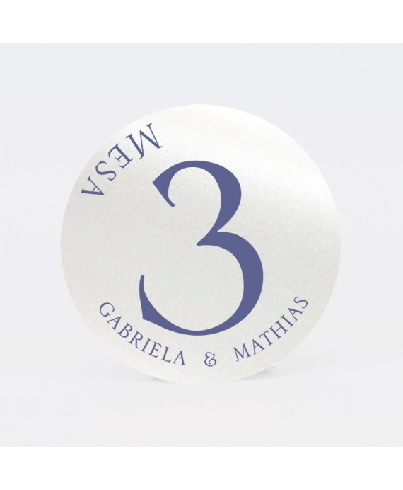 Numero para la mesalazo azul marino