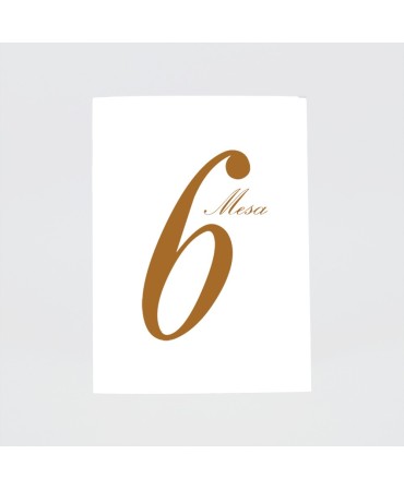 Numero para la mesatarjeton marron