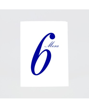 Numero para la mesatarjeton azul