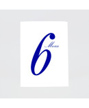 Numero para la mesatarjeton azul