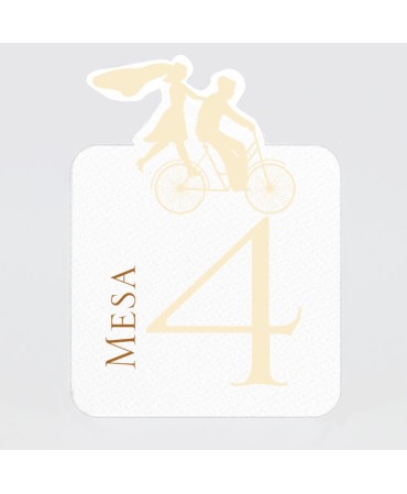 Numero para la mesaelegante lazo marfil