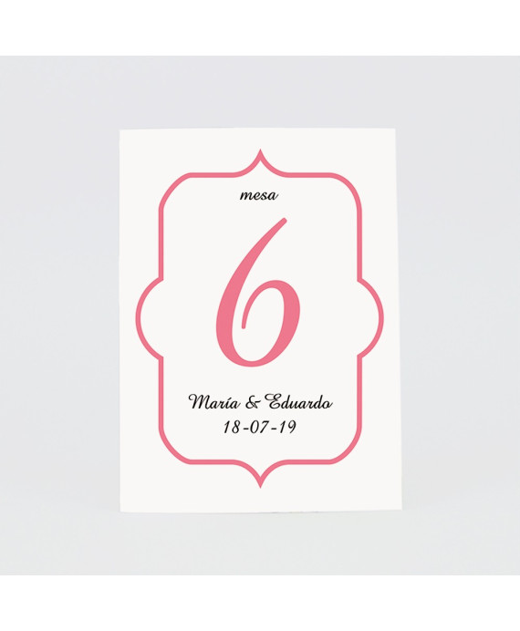 Numero para la mesaarbol novios