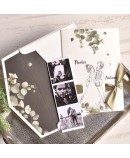 Invitación de boda lazo raso verde