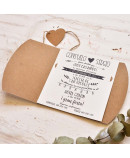 Invitación de boda corazon kraft portada