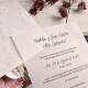 Invitación de boda interio papel vegetal