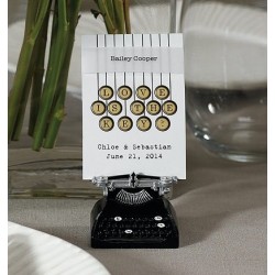 Soporte para tarjetas en forma de máquina escribir