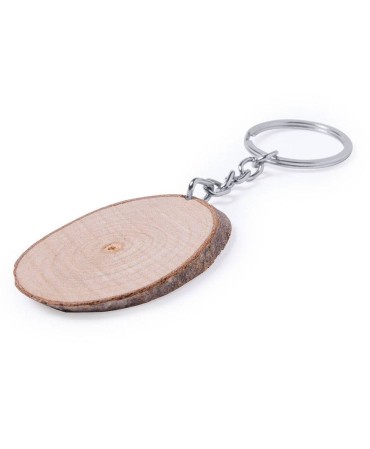 Llavero madera de haya ovalado