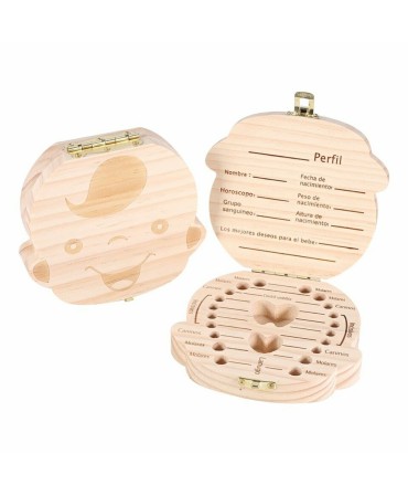 Cajita de madera para guardar dientes de leche
