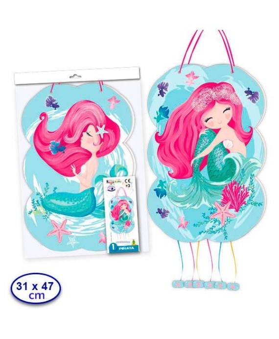 Piñata sirena purpurina