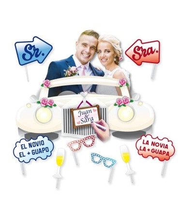 Photocall boda con marco y accesorios