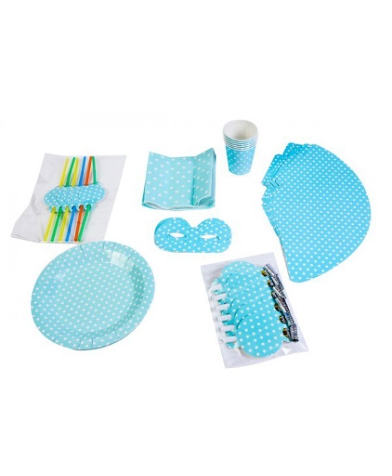 Set party baby shower azul 7 artículos diferentes