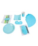 Set party baby shower azul 7 artículos diferentes