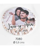 Chapa abrebotellas-imán flores foto novios personalizada