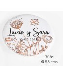 Chapa abrebotellas-imán flores personalizada