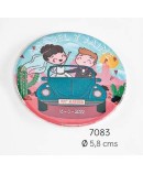 Chapa imán coche novios personalizada