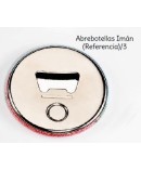 Chapa abrebotellas-imán novios ramo personalizada