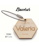 Llavero madera hexágono personalizado nombre invitado/a y novios c/bolsa