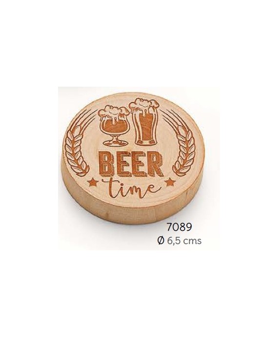 Abrebotellas-imán madera pinta y copa