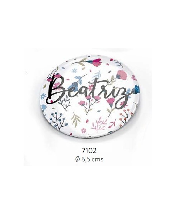 Espejo florecitas personalizado nombre invitada c/bolsita