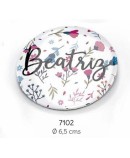 Espejo florecitas personalizado nombre invitada c/bolsita